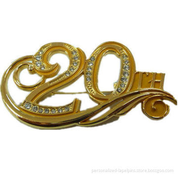 Diamonds Shinny Gold Souvenir Personalized Lapel Pins Various Styles And Trendy
